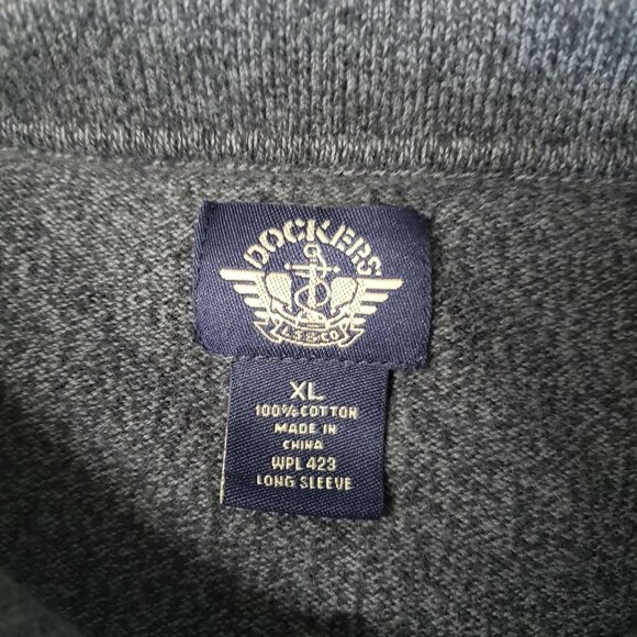 Dockers XL Mens Gray Long Sleeve Polo Shirt Cotton Casual Comfortable Classic - Picture 4 of 5